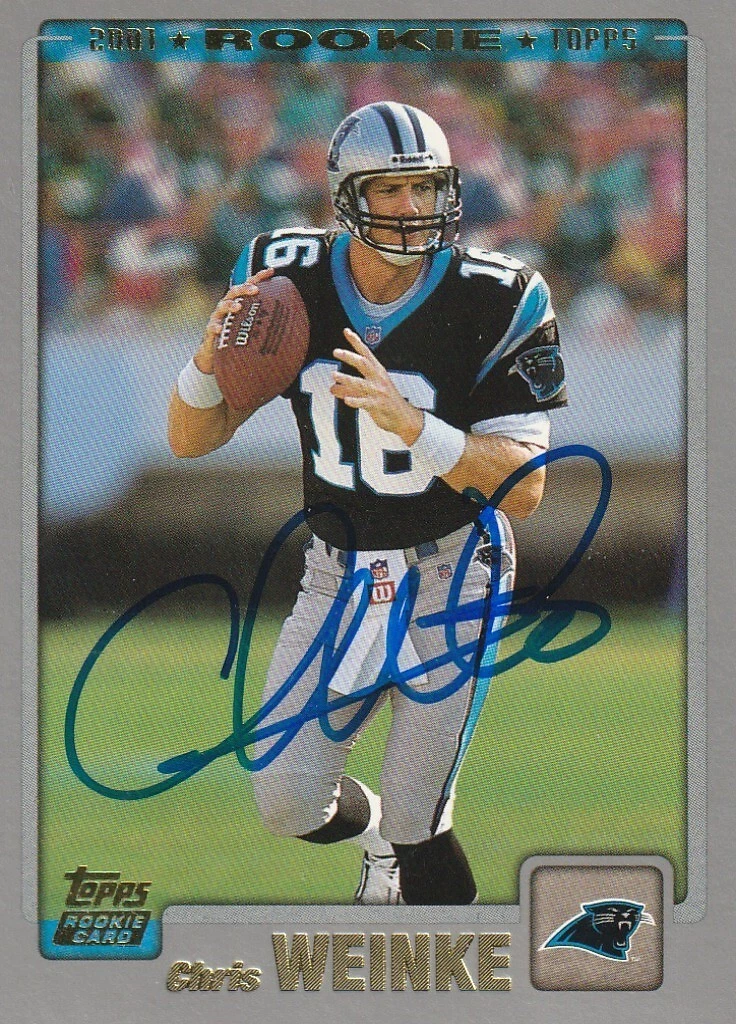 CHRIS WEINKE CAROLINA PANTHERS  SIGNED 2001 TOPPS CARD #380