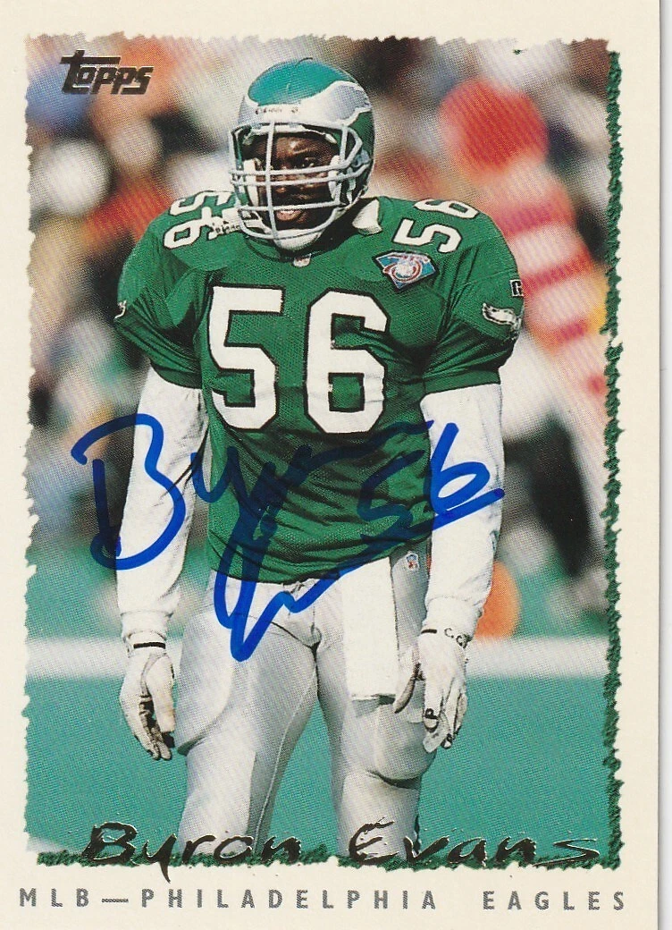 BYRON EVANS PHILADELPHIA EAGLES  SIGNED 1995 TOPPS CARD #285