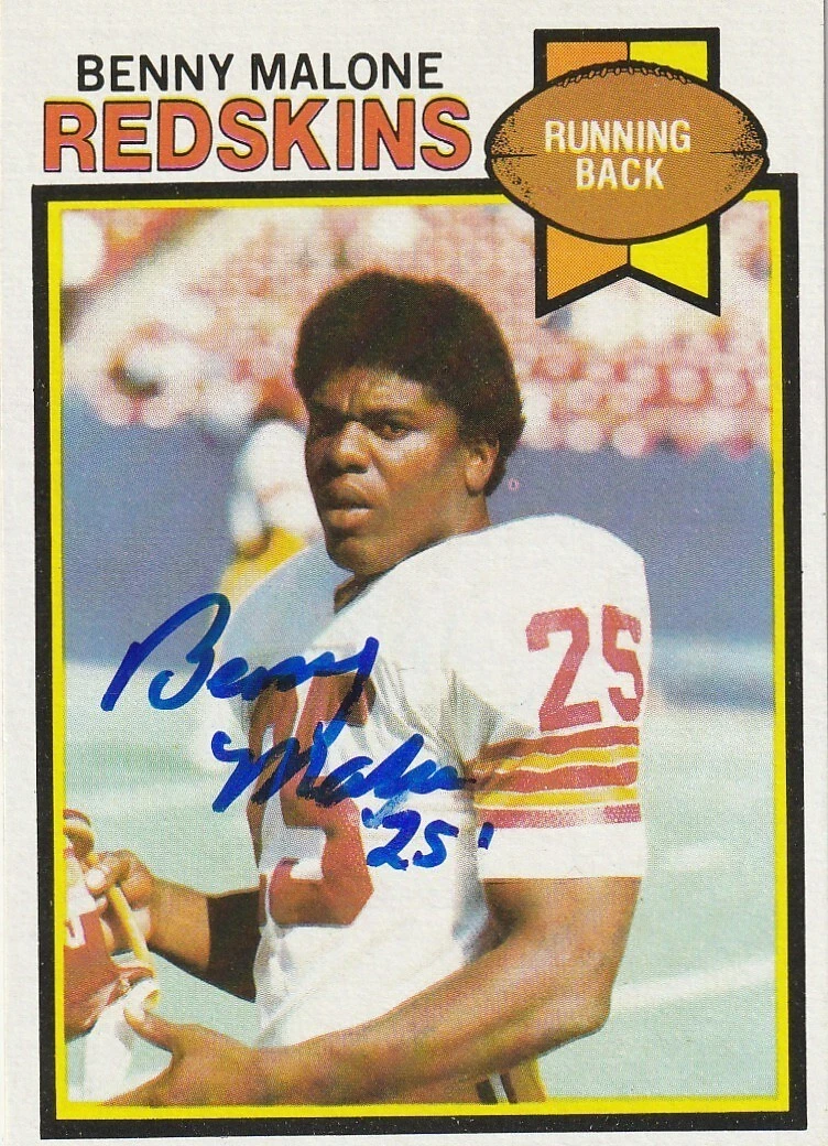 BENNY MALONE WASHINGTON REDSKINS SIGNED 1979 TOPPS CARD #196