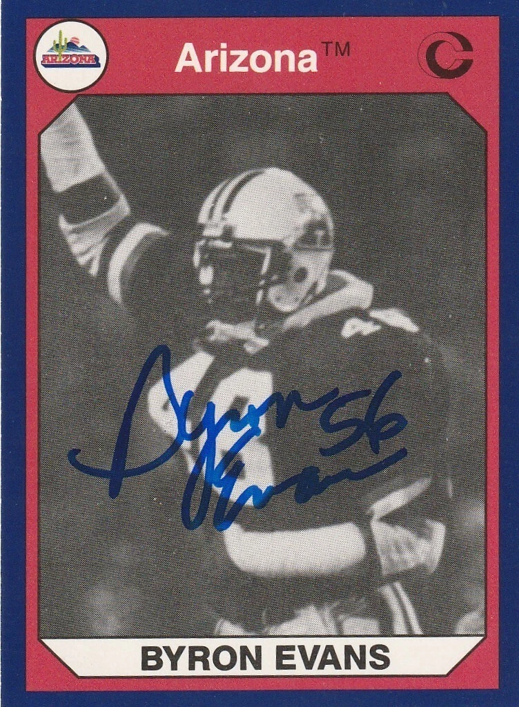 BYRON EVANS ARIZONA WILDCATS  SIGNED 1990 COLLEGIATE COLLECTION CARD #109