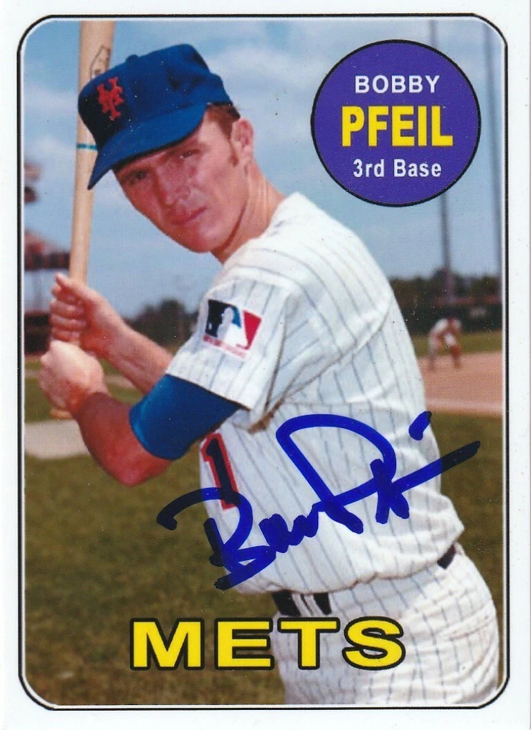 BOBBY PFEIL NEW YORK METS  SIGNED 1969 STYLE CUSTOM CARD