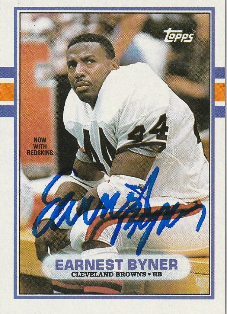 EARNEST BYNER CLEVELAND BROWNS  SIGNED 1989 TOPPS CARD #147