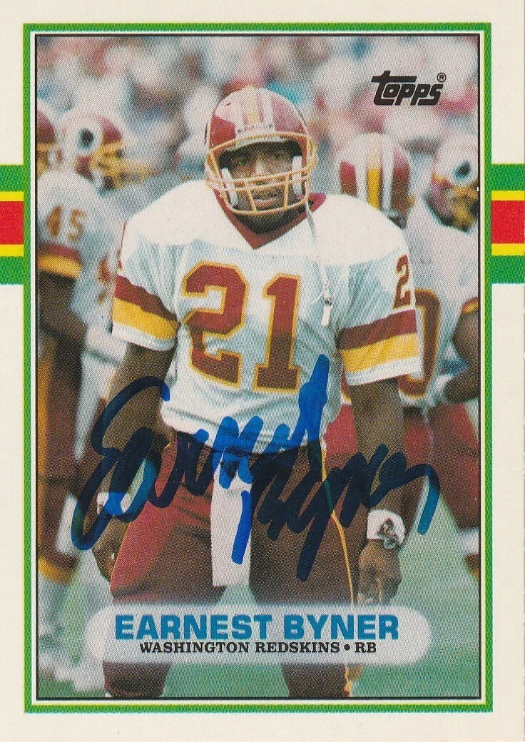 EARNEST BYNER WASHINGTON REDSKINS  SIGNED 1989 TOPPS TRADED CARD #103T