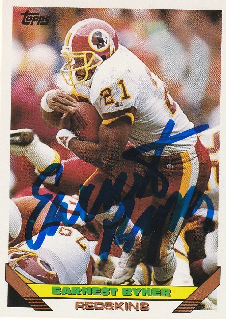 EARNEST BYNER WASHINGTON REDSKINS  SIGNED 1993 TOPPS CARD #315