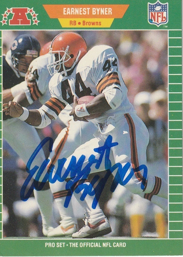EARNEST BYNER CLEVELAND BROWNS  SIGNED 1989 PRO SET CARD #74