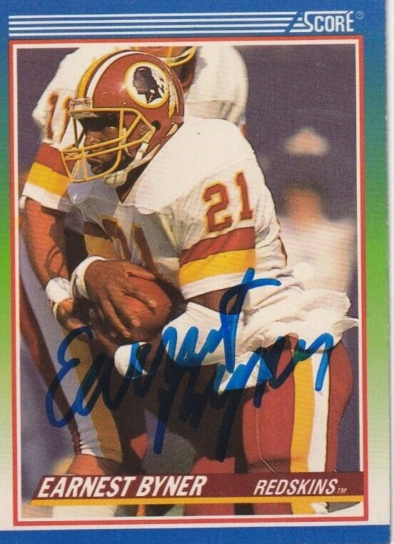 EARNEST BYNER WASHINGTON REDSKINS  SIGNED 1990 SCORE CARD #358
