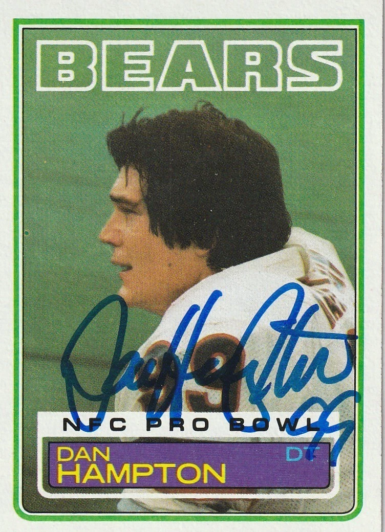 DAN HAMPTON CHICAGO BEARS SIGNED 1983 TOPPS CARD #30