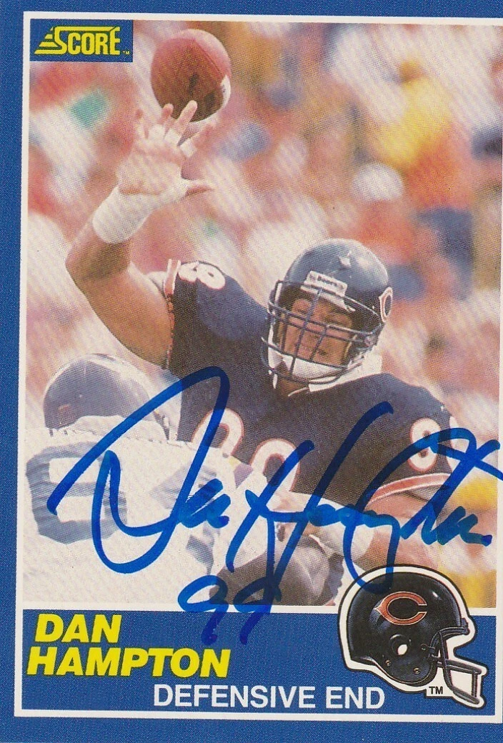DAN HAMPTON CHICAGO BEARS SIGNED 1989 SCORE CARD #7