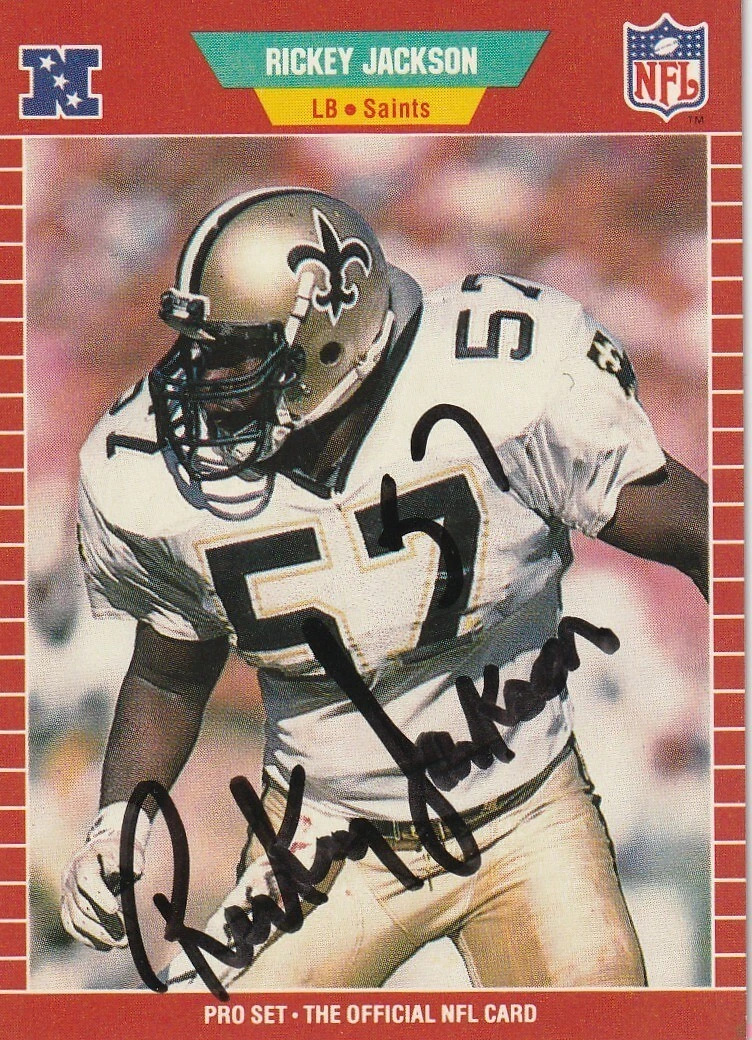 RICKEY JACKSON NEW ORLEANS SAINTS  SIGNED 1989 PRO SET CARD #270
