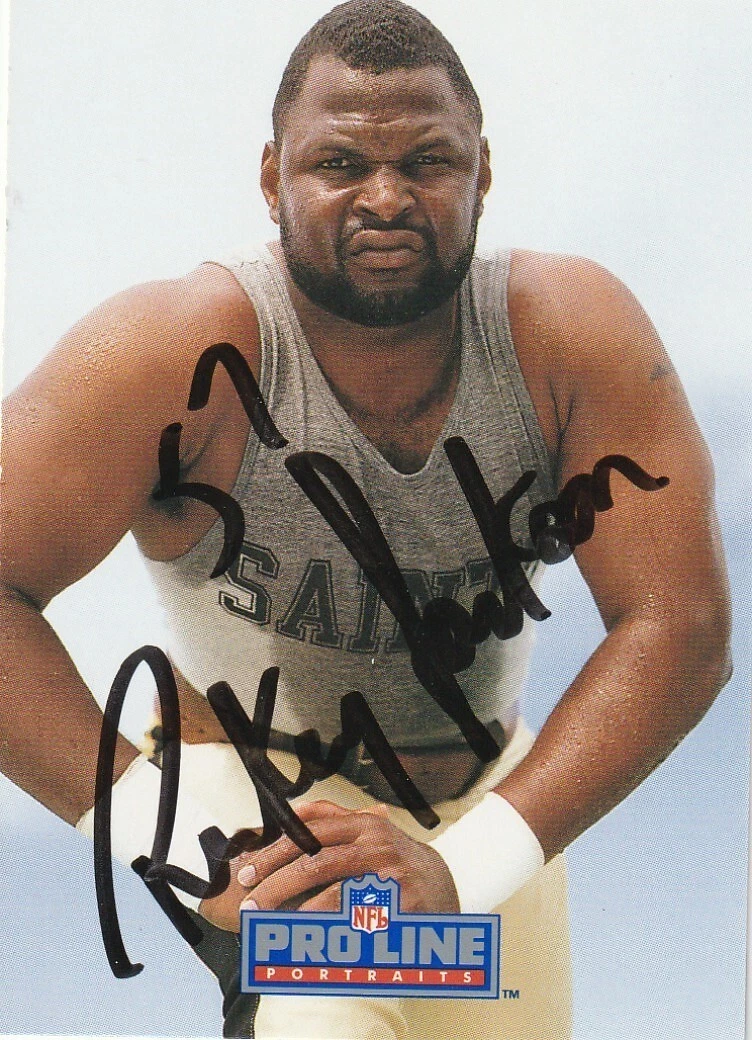 RICKEY JACKSON NEW ORLEANS SAINTS  SIGNED 1991 PRO LINE PORTRAITS CARD #293