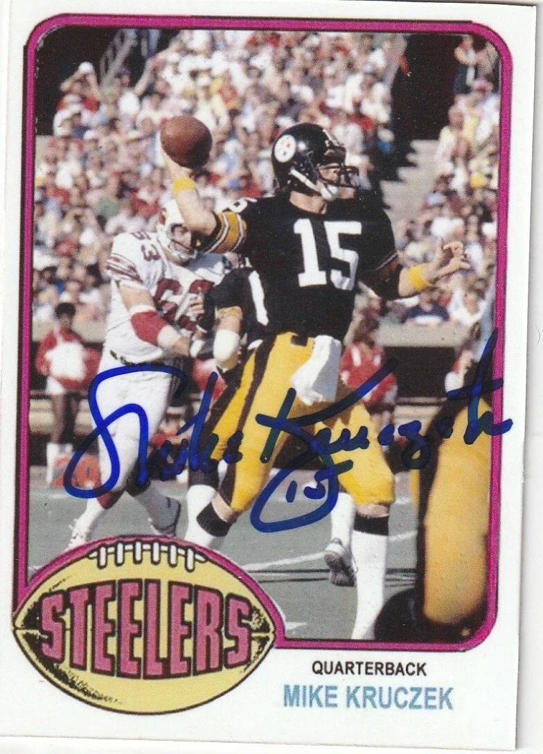 MIKE KRUCZEK PITTSBURGH STEELERS  SIGNED 1976 STYLE CUSTOM CARD