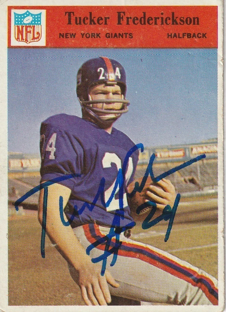 ALEX WEBSTER NEW YORK GIANTS  SIGNED 1966 PHILADELPHIA CARD #122