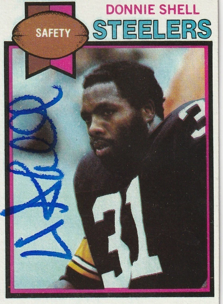 DONNIE SHELL  PITTSBURGH STEELERS  SIGNED 1979 TOPPS ROOKIE CARD #411