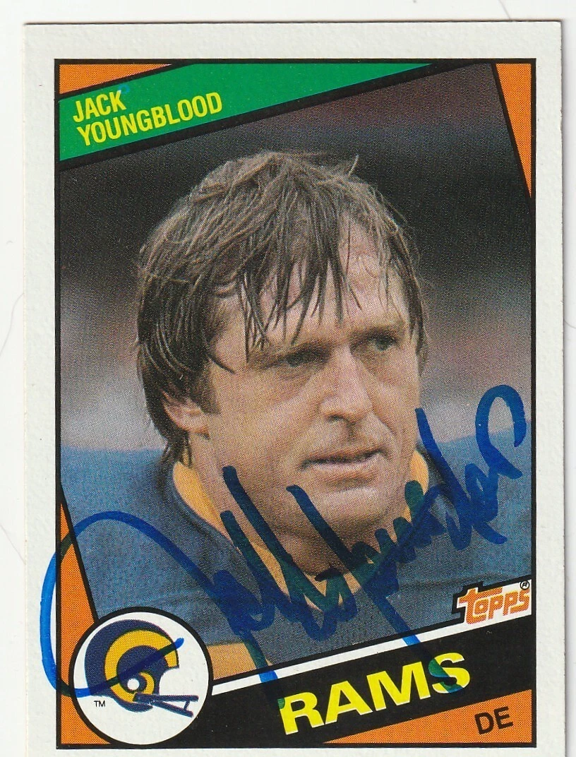 JACK YOUNGBLOOD LOS ANGELES RAMS  SIGNED 1984 TOPPS CARD #287