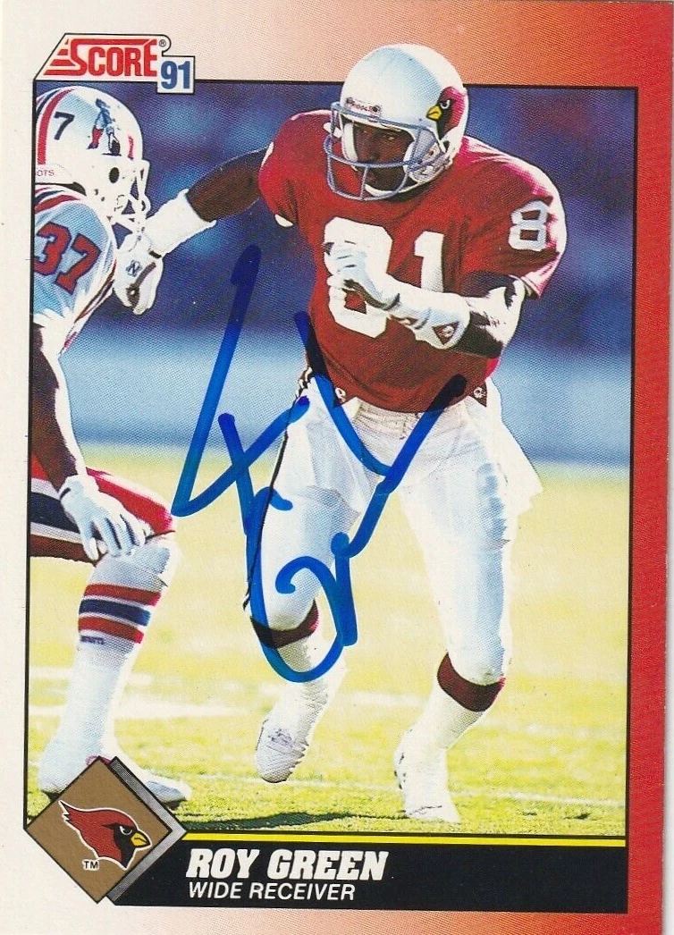 ROY GREEN ST. LOUIS CARDINALS  SIGNED 1991 SCORE CARD #216