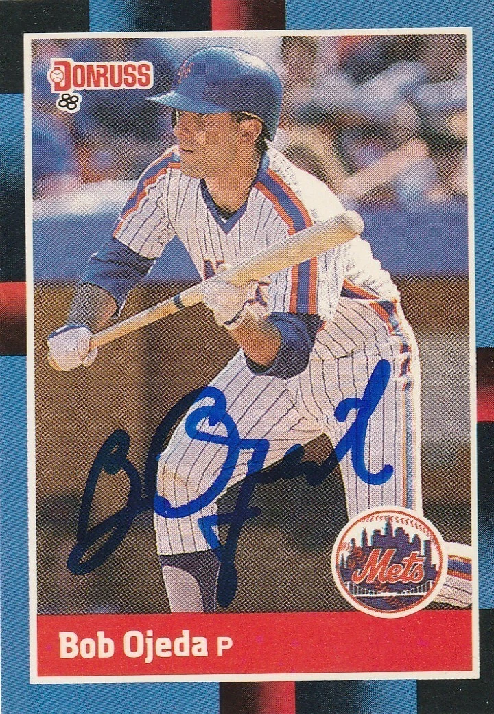BOB OJEDA NEW YORK METS  SIGNED 1988 DONRUSS CARD #632