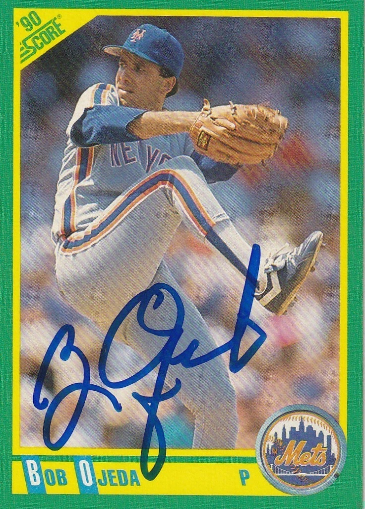 BOB OJEDA NEW YORK METS  SIGNED 1990 SCORE CARD #53