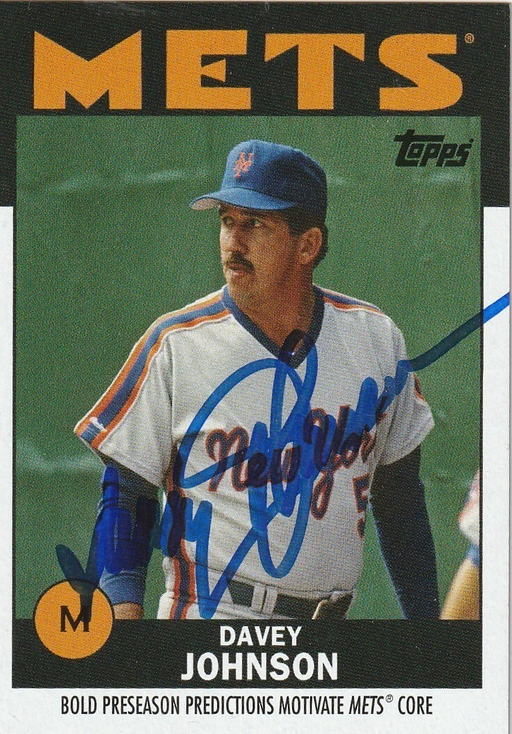 DAVEY JOHNSON NEW YORK METS SIGNED 2021 TOPPS ONCE UPON A TIME IN QUEENS CARD 13