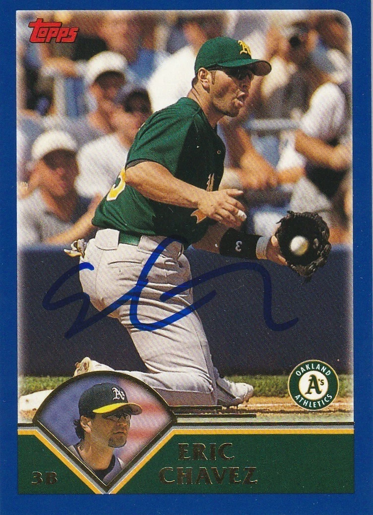 ERIC CHAVEZ OAKLAND A'S  SIGNED 2003 TOPPS CARD #530