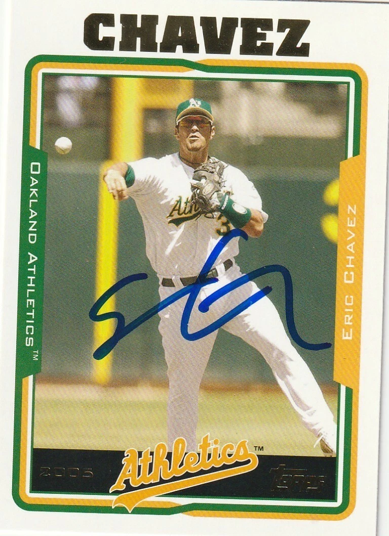 ERIC CHAVEZ OAKLAND A'S  SIGNED 2005 TOPPS CARD #148