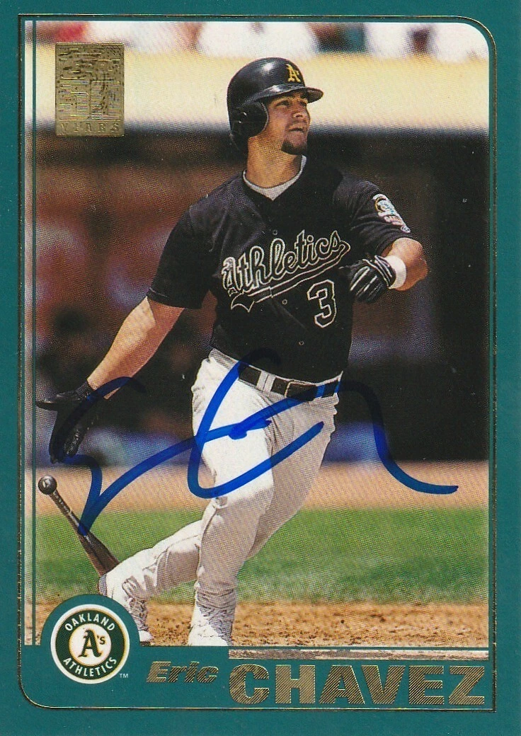 ERIC CHAVEZ OAKLAND A'S  SIGNED 2001 TOPPS CARD #67