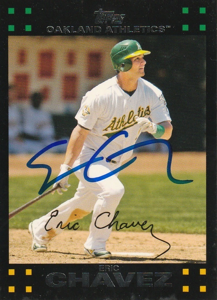 ERIC CHAVEZ OAKLAND A'S  SIGNED 2007 TOPPS CARD #487