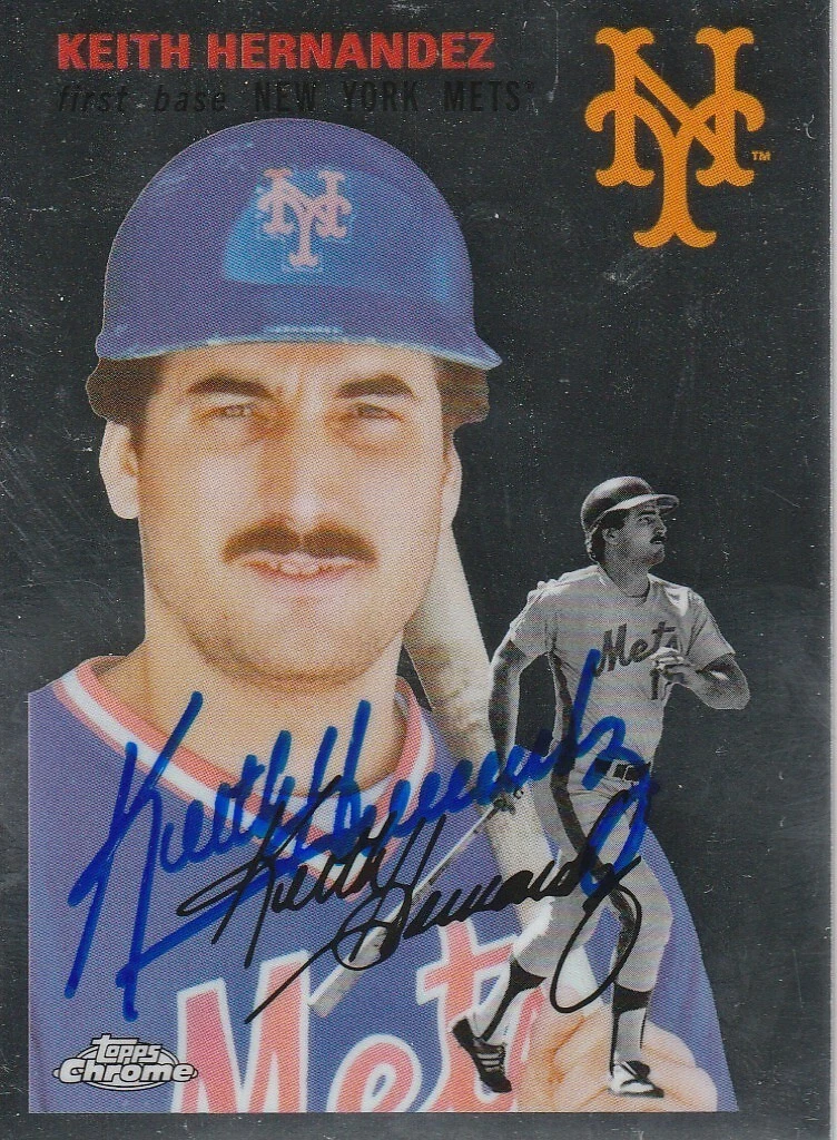 KEITH HERNANDEZ NEW YORK METS SIGNED 2023 TOPPS CHROME CARD #440
