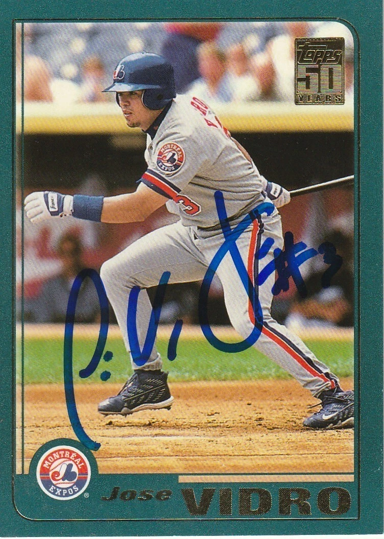 JOSE VIDRO MONTREAL EXPOS SIGNED 2001 TOPPS CARD #254