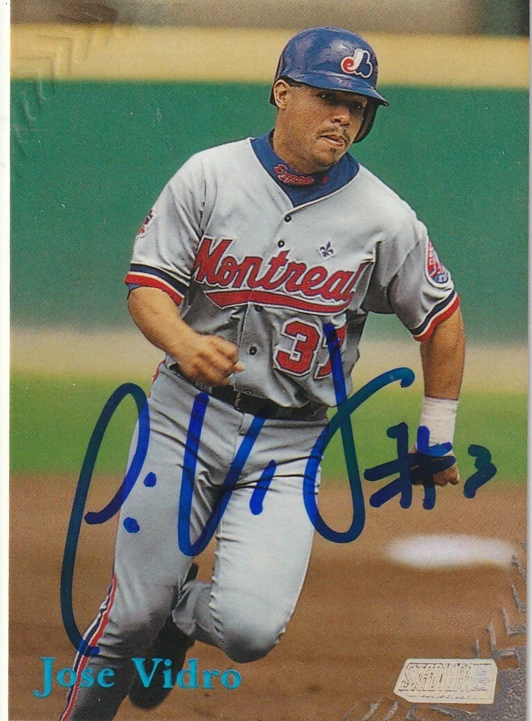 JOSE VIDRO SEATTLE MARINERS  SIGNED 1998 TOPPS STADIUM CARD #18