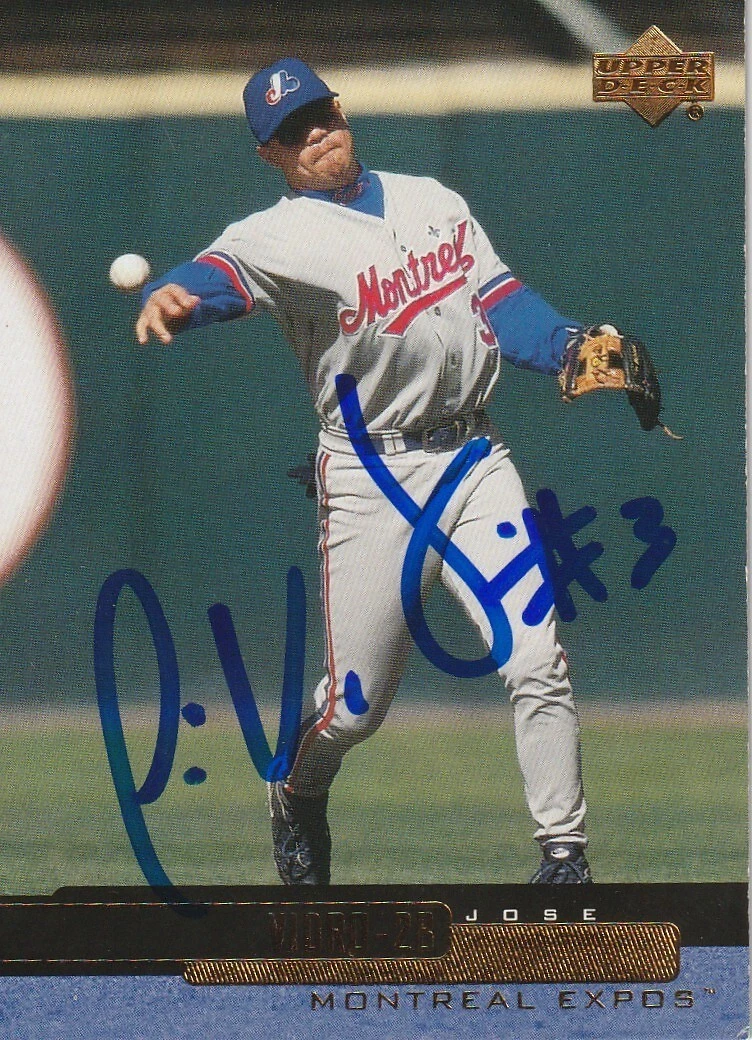 JOSE VIDRO MONTREAL EXPOS  SIGNED 2001 UPPER DECK CARD #403