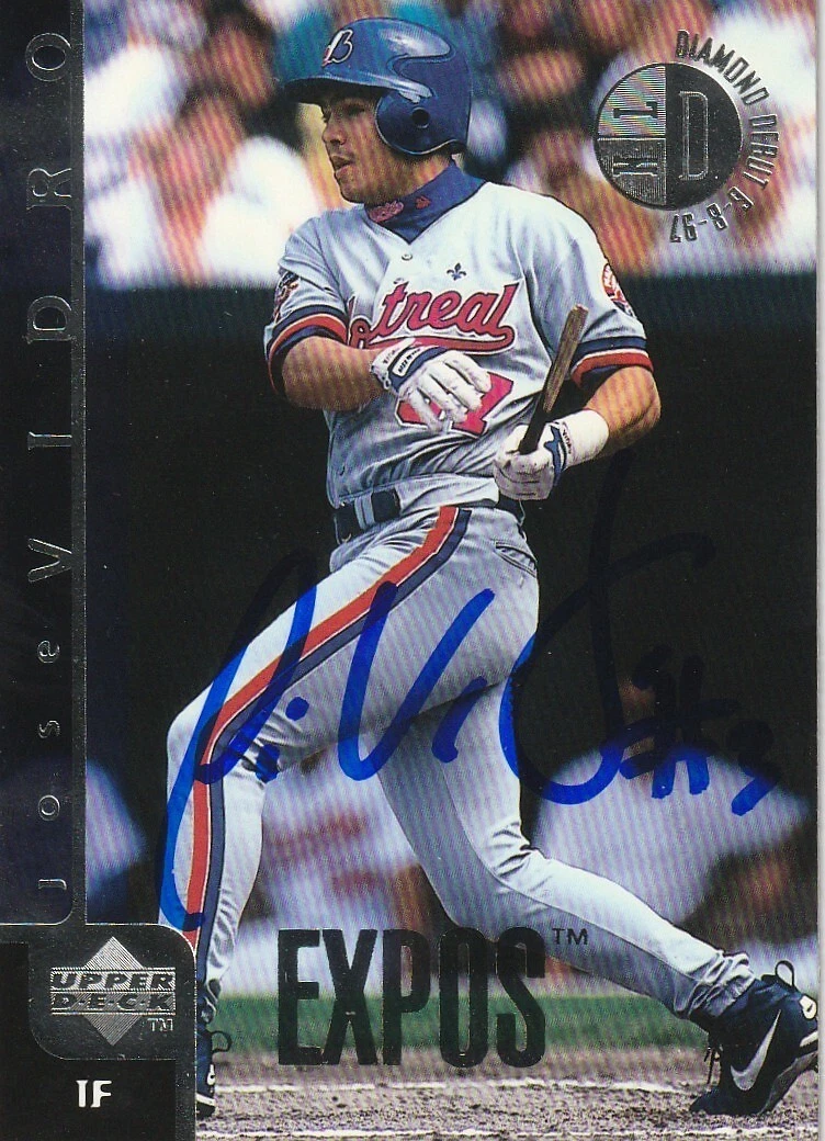 JOSE VIDRO MONTREAL EXPOS  SIGNED 1998 UPPER DECK CARD #436