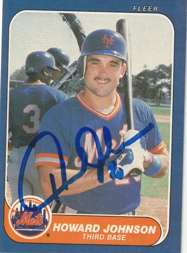 HOWARD JOHNSON  NEW YORK METS  SIGNED 1986 FLEER CARD #85