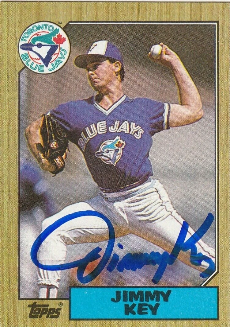 JIMMY KEY  TORONTO BLUE JAYS  SIGNED 1987 TOPPS CARD #29