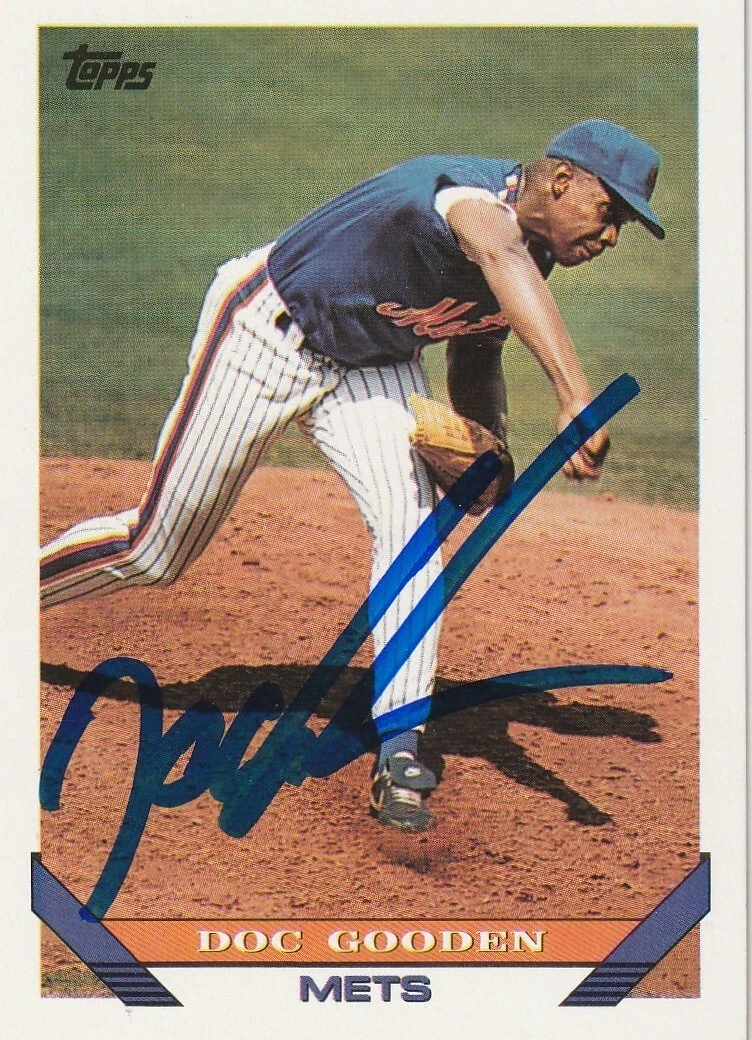 DWIGHT GOODEN NEW YORK METS  SIGNED 1993 TOPPS CARD #640