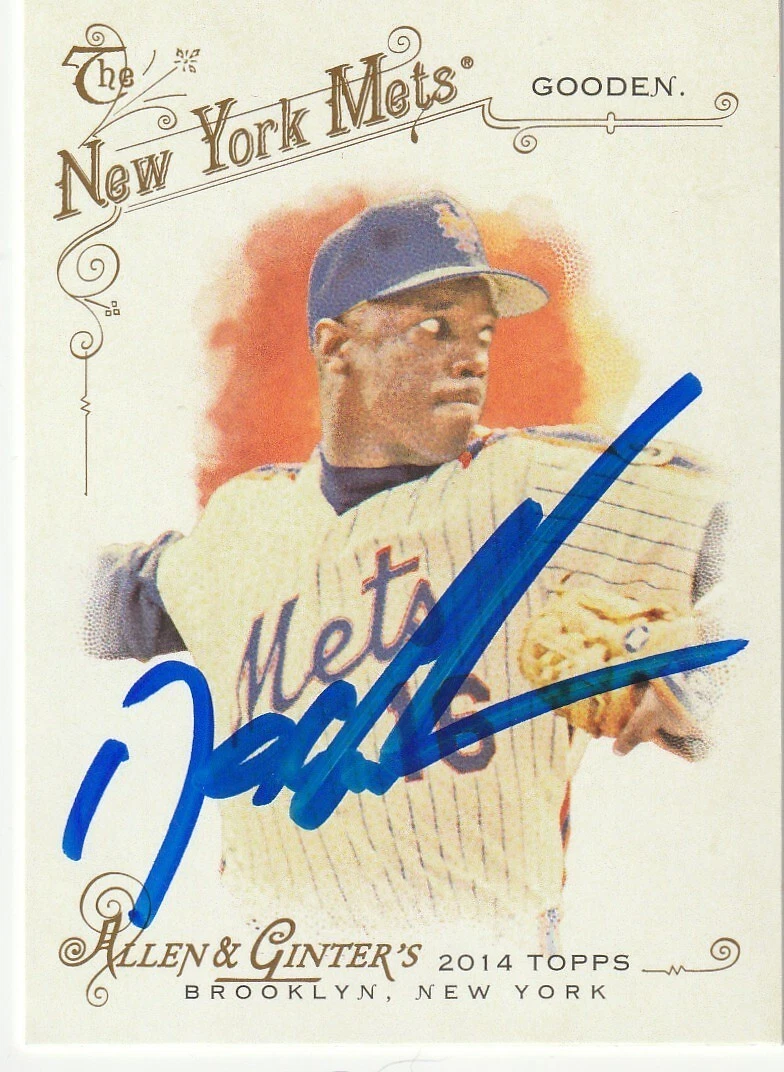 DWIGHT GOODEN NEW YORK METS  SIGNED 2014 ALLEN & GINTER'S CARD #246