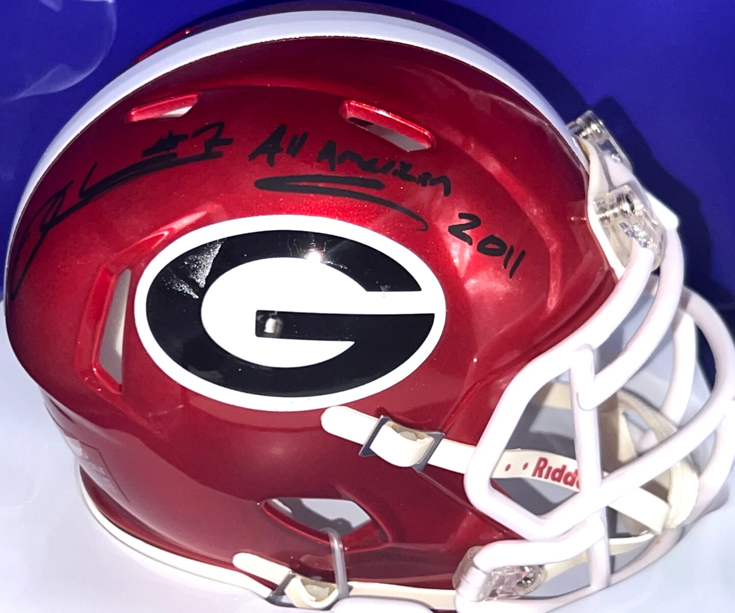 ORSON CHARLES GEORGIA BULLDOGS 2011 ALL AMERICAN SIGNED FLASH MINI HELMET