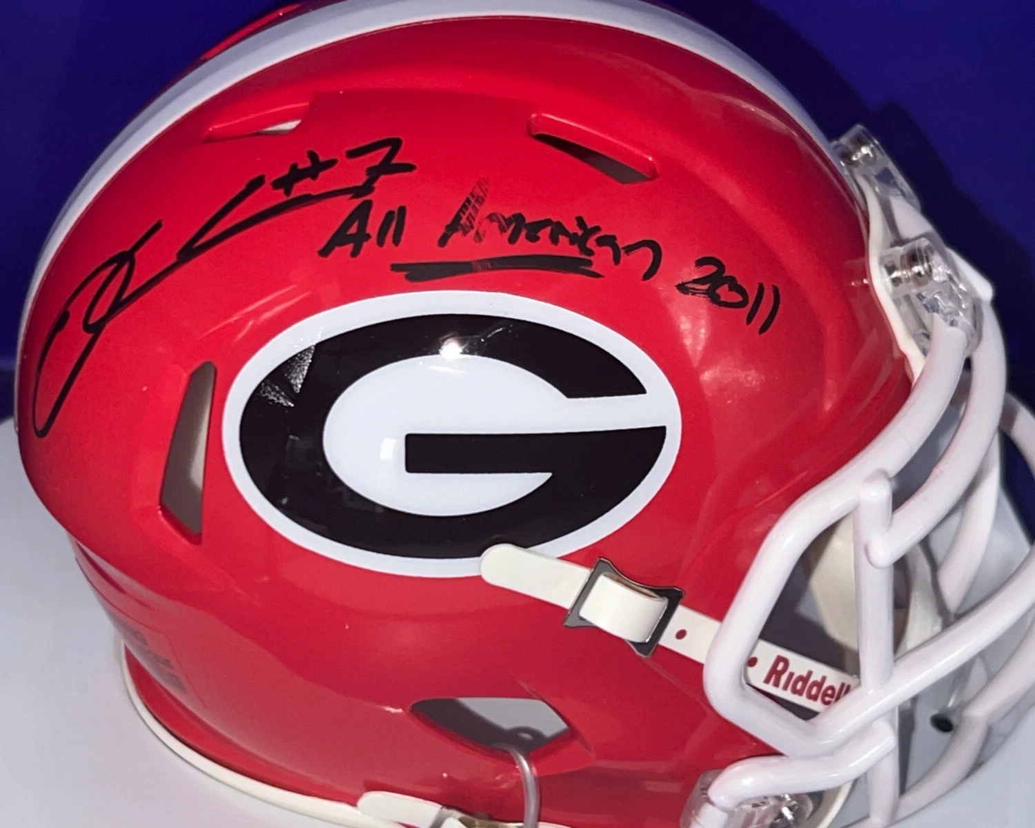ORSON CHARLES GEORGIA BULLDOGS 2011 ALL AMERICAN SIGNED FLASH MINI HELMET