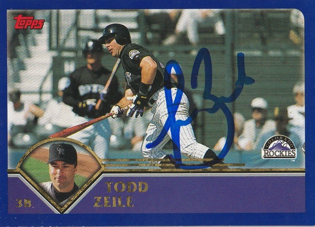 TODD ZEILE COLORADO ROCKIES  SIGNED 2003 TOPPS CARD #97