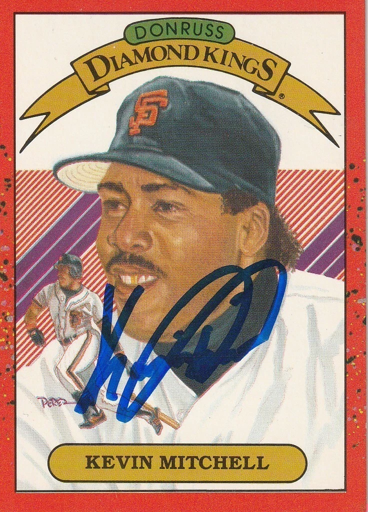 KEVIN MITCHELL SAN FRANCISCO GIANTS  SIGNED 1990 DONRUSSS DIAMOND KING CARD #11