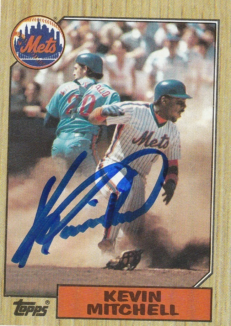 KEVIN MITCHELL NEW YORK METS SIGNED 1987 TOPPS CARD #653