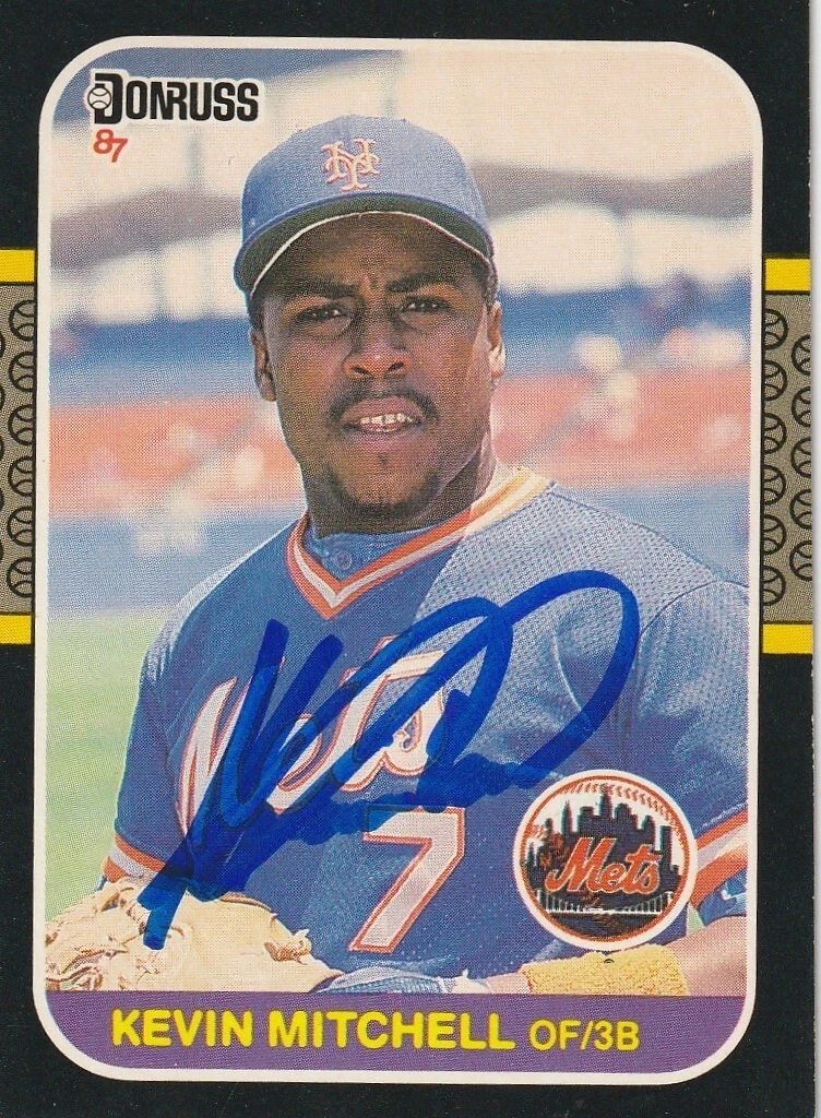 KEVIN MITCHELL NEW YORK METS SIGNED 1987 DONRUSS CARD #599