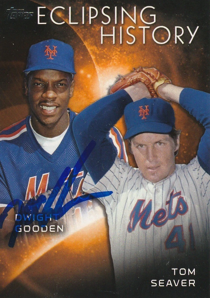 DWIGHT GOODEN NEW YORK METS SIGNED ECIPSING HISTORY 2015 TOPPS CARD #EH-5