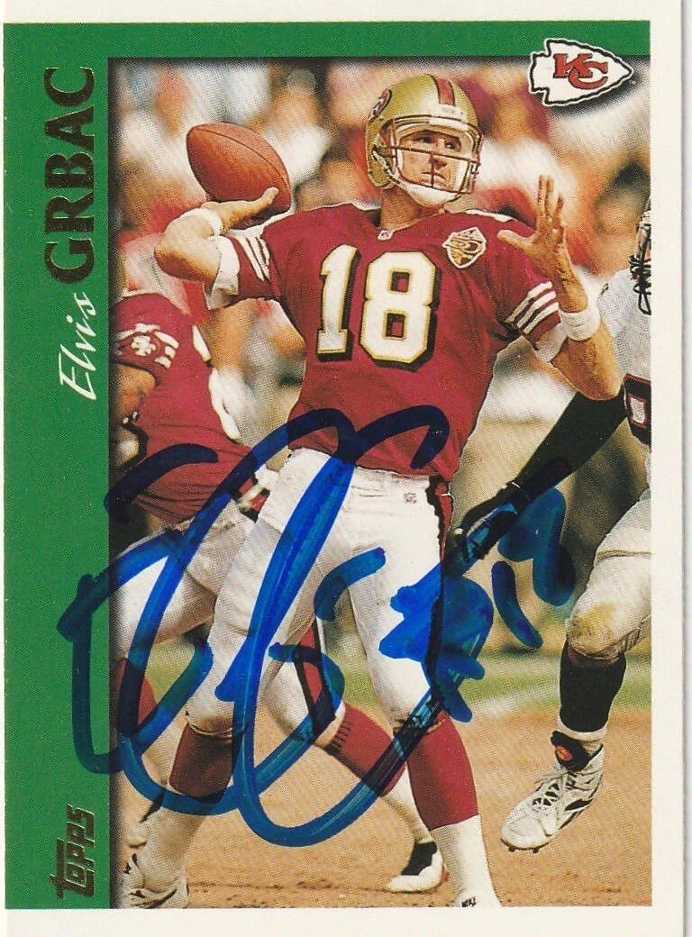 ELVIS GRBAC KANSAS CITY CHIEFS  SIGNED 1997 TOPPS CARD #241