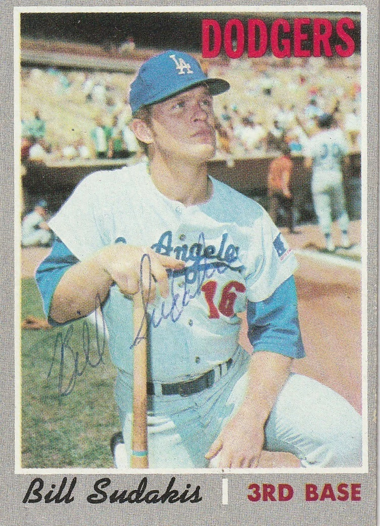 BILL SUDAKIS LOS ANGELES DODGERS SIGNED 1970 TOPPS CARD #341