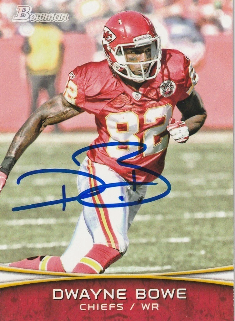 DWAYNE BOWE KANSAS CITY CHIEFS  SIGNED 2012 BOWMAN CARD #31