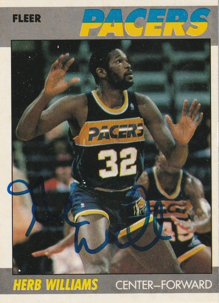 HERB WILLIAMS INDIANA PACERS  SIGNED 1987 FLEER CARD #121
