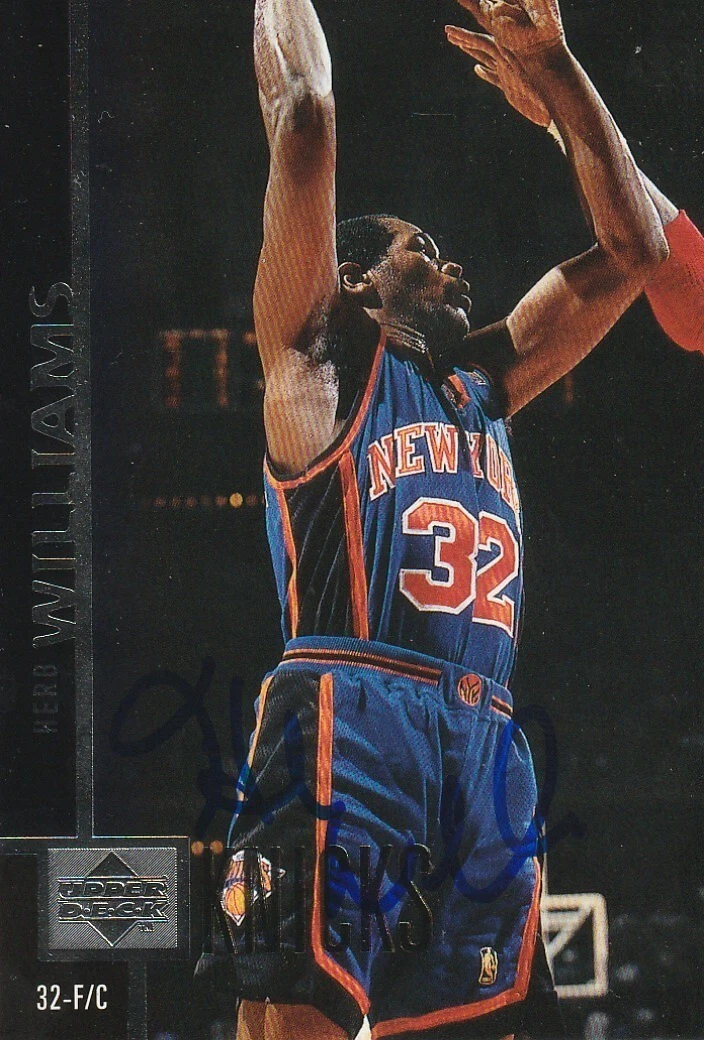 HERB WILLIAMS NEW YORK KNICKS SIGNED 1997 UPPER DECK CARD #263