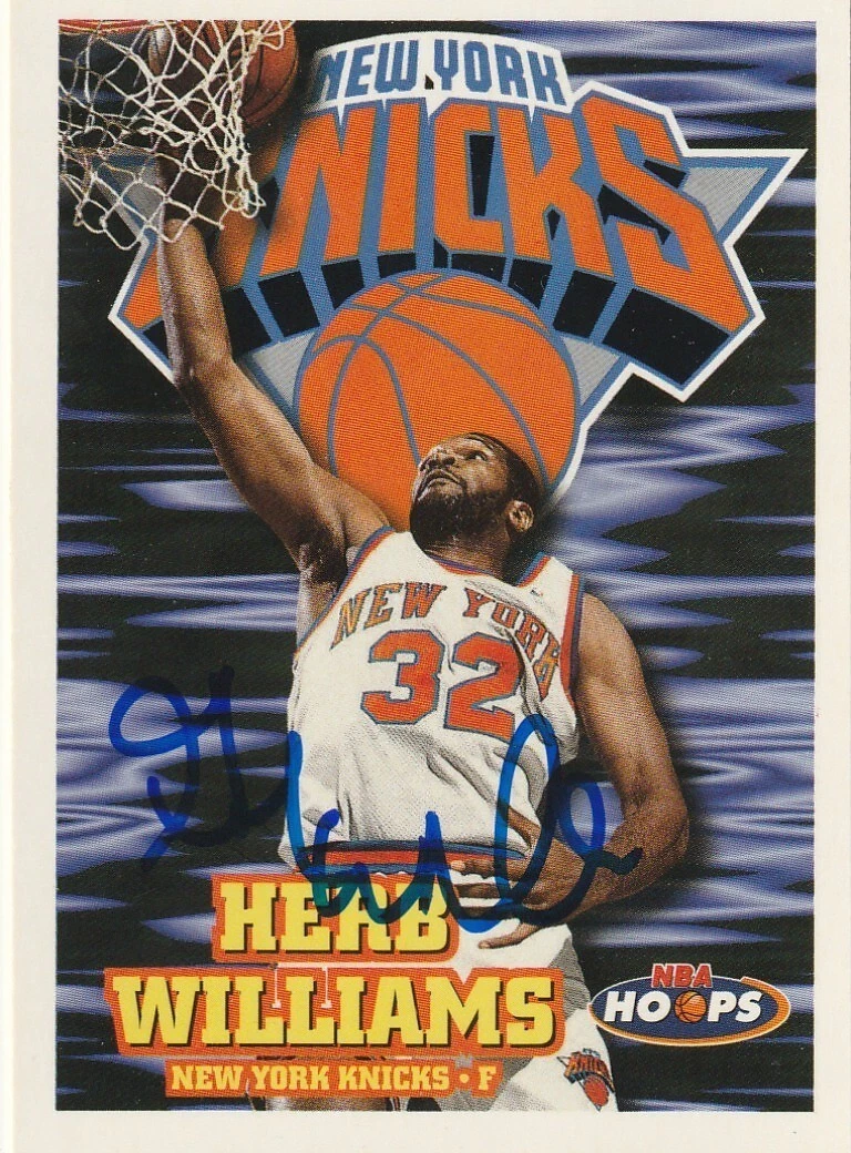 HERB WILLIAMS NEW YORK KNICKS SIGNED 1997 NBA HOOPS CARD #283