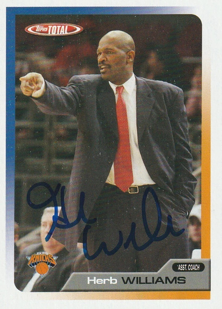 HERB WILLIAMS NEW YORK KNICKS SIGNED 2005 TOPPS TOTAL CARD #400