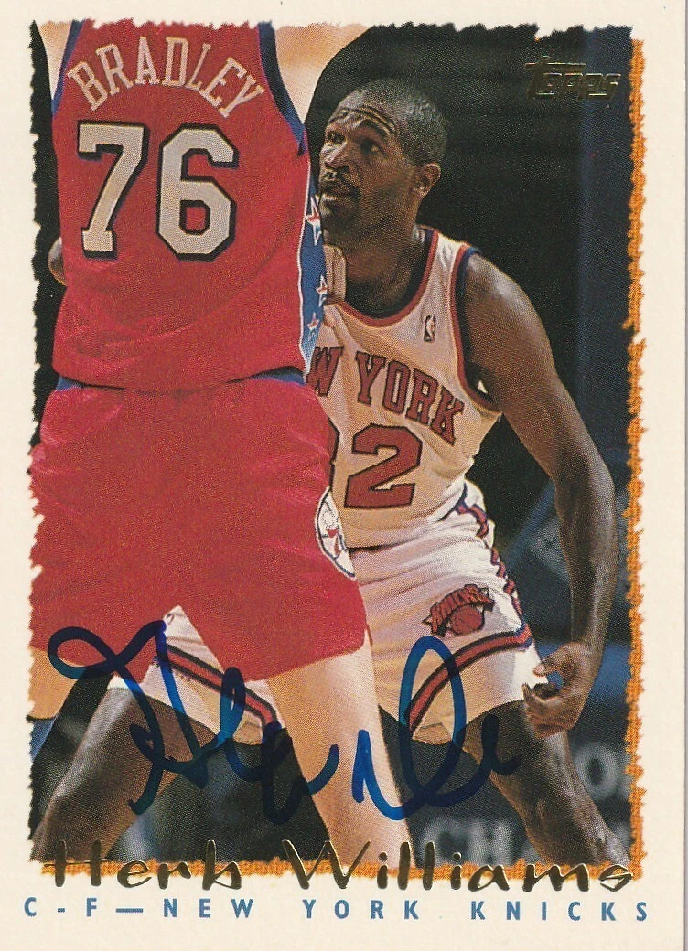 HERB WILLIAMS NEW YORK KNICKS SIGNED 1994 TOPPS CARD #281
